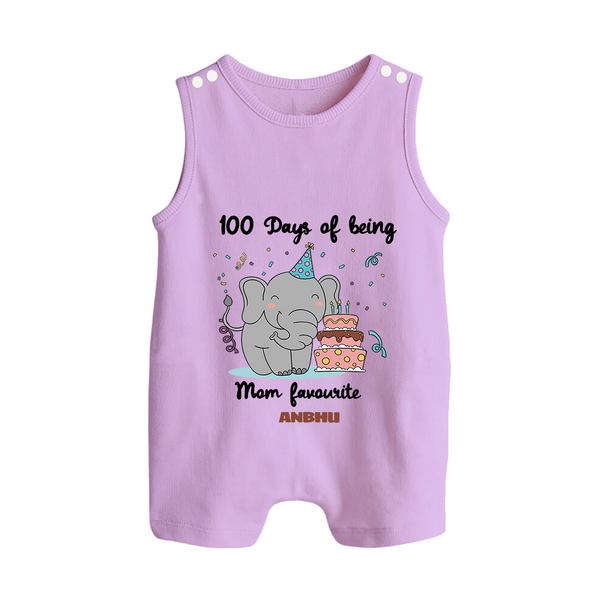 100 Days of Being Mom’s Favorite Romper Suit | Custom Baby Romper Suit for 100 Days - LILAC - 0 - 5 Months Old (Chest 18")