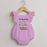 100 Days of Being Mom’s Favorite Romper Frock | Custom Baby Romper Frock for 100 Days - BABY PINK - 0 - 3 Months Old (Chest 19")