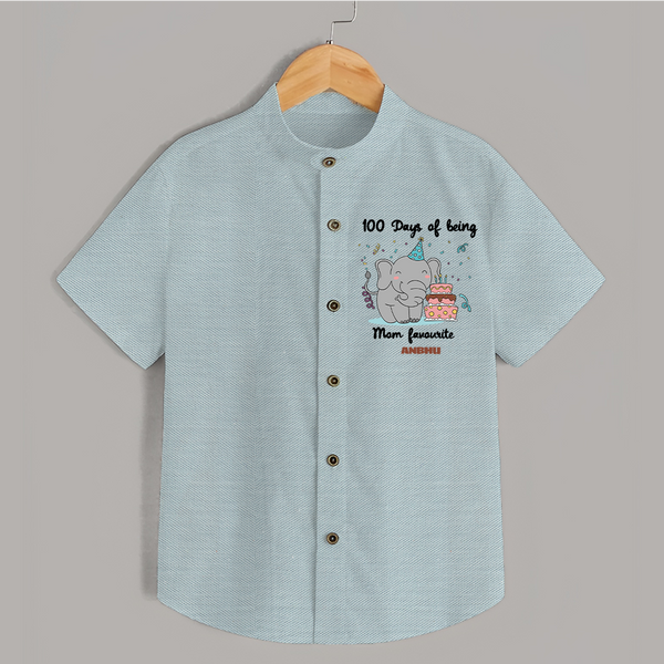 100 Days of Being Mom’s Favorite Shirt | Custom Baby Shirt for 100 Days - ARCTIC BLUE - 0 - 6 Months Old (Chest 23")