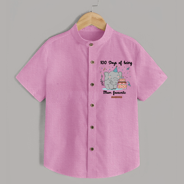 100 Days of Being Mom’s Favorite Shirt | Custom Baby Shirt for 100 Days - BABY PINK - 0 - 6 Months Old (Chest 23")