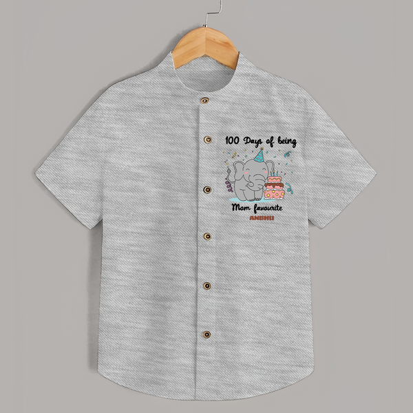 100 Days of Being Mom’s Favorite Shirt | Custom Baby Shirt for 100 Days - GREY - 0 - 6 Months Old (Chest 23")