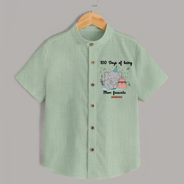 100 Days of Being Mom’s Favorite Shirt | Custom Baby Shirt for 100 Days - MINT GREEN - 0 - 6 Months Old (Chest 23")