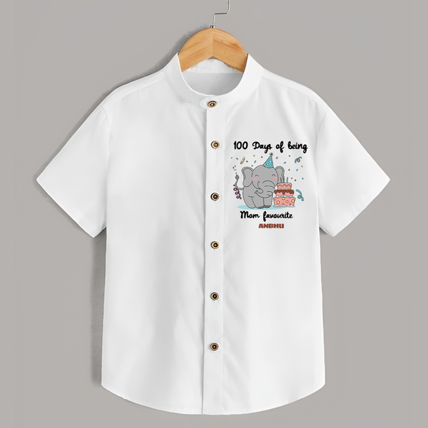 100 Days of Being Mom’s Favorite Shirt | Custom Baby Shirt for 100 Days - WHITE - 0 - 6 Months Old (Chest 23")