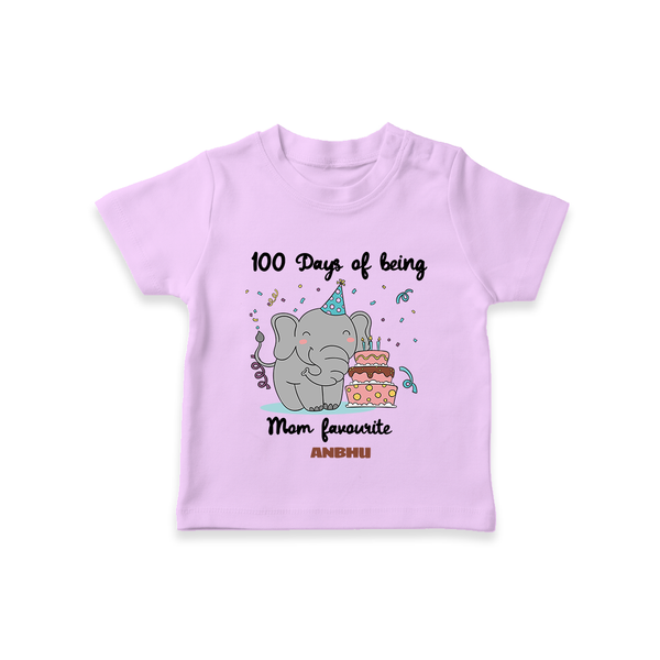 100 Days of Being Mom’s Favorite T-Shirt | Custom Baby T-Shirt for 100 Days - LILAC - 0-5 Months Old (Chest 17")