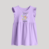 Today I Turned 100 Baby Frock | Custom Baby Frock for 100 Days Celebration - LILAC - 0 - 3 Months Old (Chest 17")