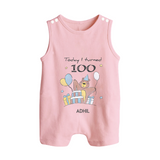 Today I Turned 100 Romper Suit | Custom Baby Romper Suit for 100 Days Celebration - BABY PINK - 0 - 5 Months Old (Chest 18")