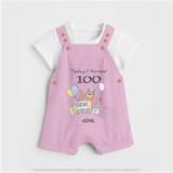 Today I Turned 100 Dungaree Set | Custom Baby Dungaree Set for 100 Days Celebration - BABY PINK - 0 - 5 Months Old (Chest 18")