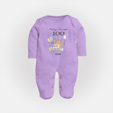 Today I Turned 100 Sleep Suit | Custom Baby Sleep Suit for 100 Days Celebration - LILAC - New Born (Chest 7.5")