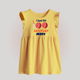 I Just Hit 100 Century Baby Frock | Custom Baby Frock for 100 Days Celebration - PASTEL YELLOW - 0 - 3 Months Old (Chest 17")