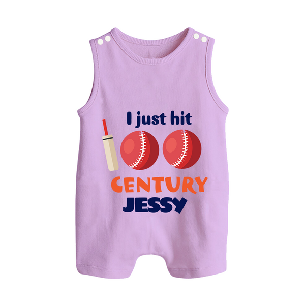 I Just Hit 100 Century Romper Suit | Custom Baby Romper Suit for 100 Days Celebration - LILAC - 0 - 5 Months Old (Chest 18")