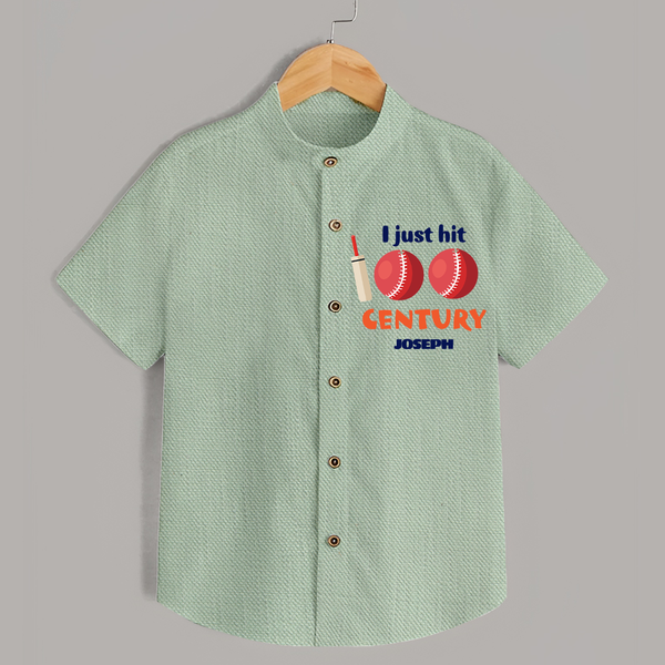 I Just Hit 100 Century Shirt | Custom Baby Shirt for 100 Days Celebration - MINT GREEN - 0 - 6 Months Old (Chest 23")