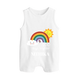 100 Days Brighter Romper Suit | Personalized Baby Romper Suit for 100 Days of Joy - WHITE - 0 - 5 Months Old (Chest 18")