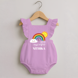 100 Days Brighter Romper Frock | Personalized Baby Romper Frock for 100 Days of Joy - BABY PINK - 0 - 3 Months Old (Chest 19")