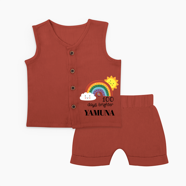 100 Days Brighter Jabla Set | Personalized Baby Jabla Set for 100 Days of Joy - TOFFEE - 0 - 3 Months Old (Chest 9.8")