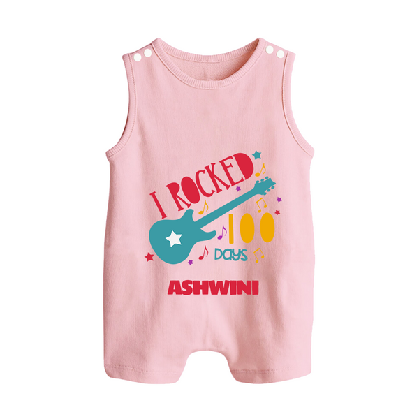 I Rocked 100 Days Romper Suit | Custom Baby Romper Suit for 100 Days Celebration - BABY PINK - 0 - 5 Months Old (Chest 18")