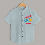 I Rocked 100 Days Shirt | Custom Baby Shirt for 100 Days Celebration - ARCTIC BLUE - 0 - 6 Months Old (Chest 23")