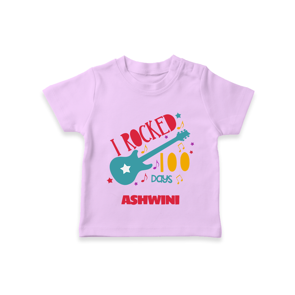 I Rocked 100 Days T-Shirt | Custom Baby T-Shirt for 100 Days Celebration - LILAC - 0-5 Months Old (Chest 17")