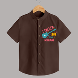 I Rocked 100 Days Shirt | Custom Baby Shirt for 100 Days Celebration - CHOCOLATE BROWN - 0 - 6 Months Old (Chest 23")