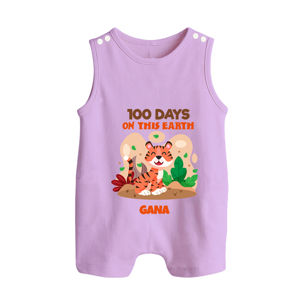 100 Days on This Earth Romper Suit | Personalized Baby Romper Suit for 100 Days - LILAC - 0 - 5 Months Old (Chest 18")