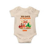 100 Days on This Earth Romper | Personalized Baby Romper for 100 Days - IVORY - New Born (Chest 14")
