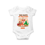 100 Days on This Earth Romper | Personalized Baby Romper for 100 Days - WHITE - New Born (Chest 14")