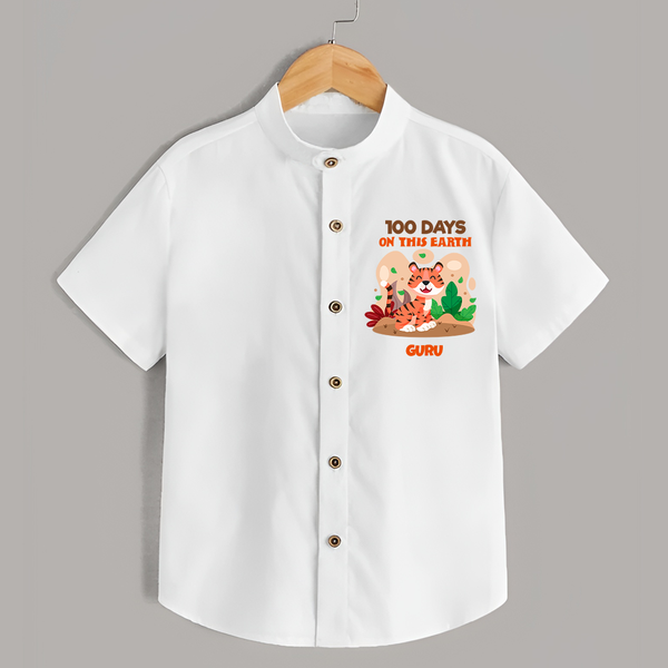 100 Days on This Earth Shirt | Personalized Baby Shirt for 100 Days - WHITE - 0 - 6 Months Old (Chest 23")