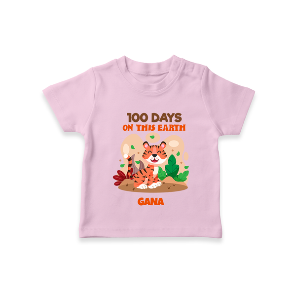 100 Days on This Earth T-Shirt | Personalized Baby T-Shirt for 100 Days - BABY PINK - 0-5 Months Old (Chest 17")