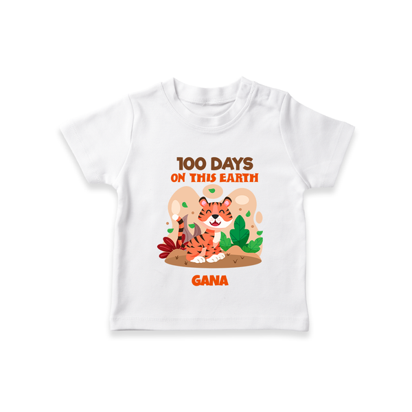 100 Days on This Earth T-Shirt | Personalized Baby T-Shirt for 100 Days - WHITE - 0-5 Months Old (Chest 17")