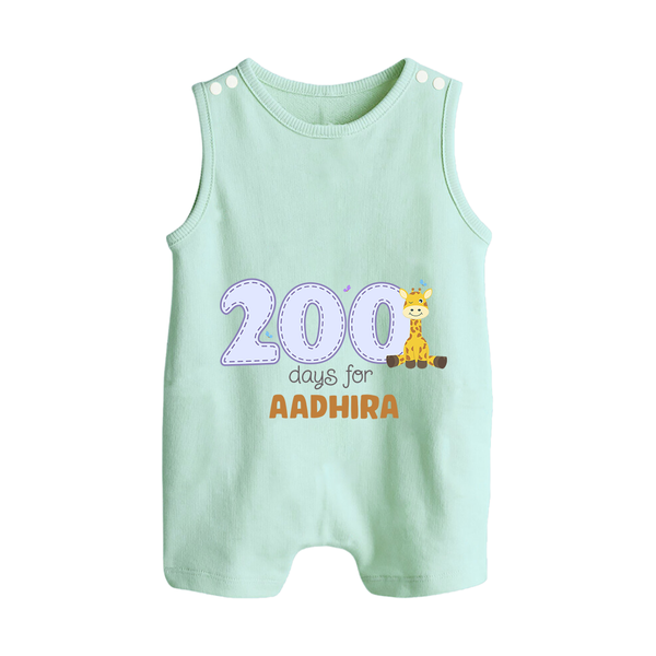 200 Days Old Romper Suit | Personalized Baby Romper Suit for 200 Days Milestone - MINT GREEN - 0 - 5 Months Old (Chest 18")