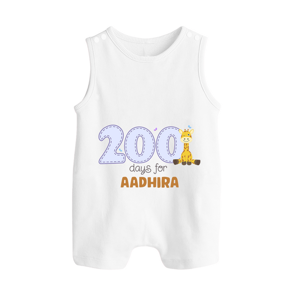 200 Days Old Romper Suit | Personalized Baby Romper Suit for 200 Days Milestone - WHITE - 0 - 5 Months Old (Chest 18")
