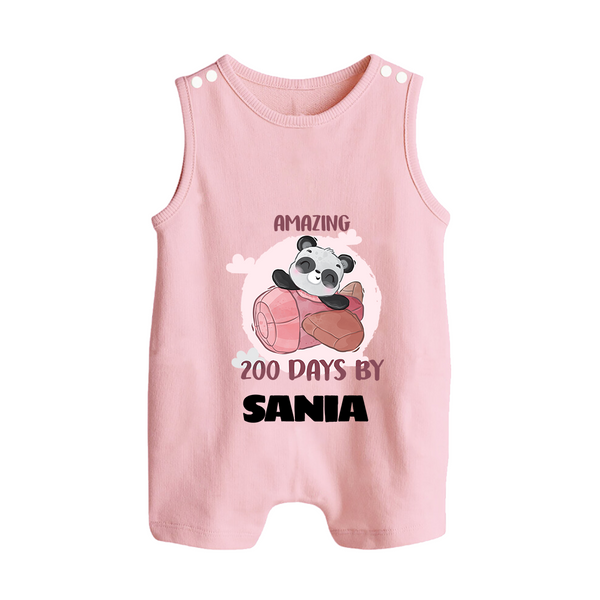 Amazing 200 Days Romper Suit | Custom Baby Romper Suit for 200 Days Celebration - BABY PINK - 0 - 5 Months Old (Chest 18")