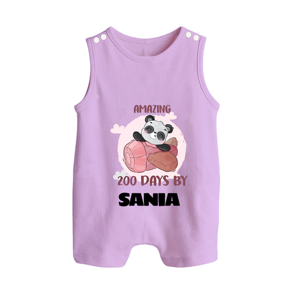 Amazing 200 Days Romper Suit | Custom Baby Romper Suit for 200 Days Celebration - LILAC - 0 - 5 Months Old (Chest 18")