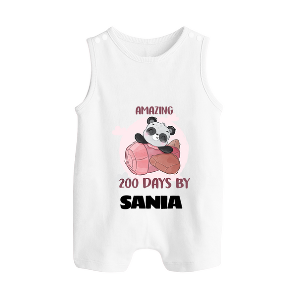 Amazing 200 Days Romper Suit | Custom Baby Romper Suit for 200 Days Celebration - WHITE - 0 - 5 Months Old (Chest 18")