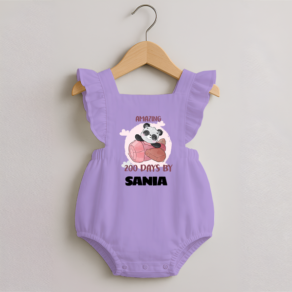 Amazing 200 Days Romper Frock | Custom Baby Romper Frock for 200 Days Celebration - LILAC - 0 - 3 Months Old (Chest 19")