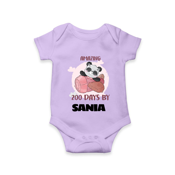 Amazing 200 Days Romper | Custom Baby Romper for 200 Days Celebration - LILAC - New Born (Chest 14")