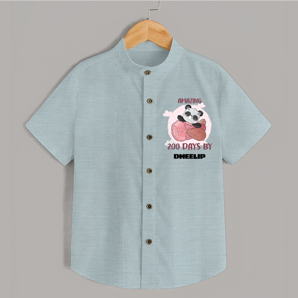 Amazing 200 Days Shirt | Custom Baby Shirt for 200 Days Celebration - ARCTIC BLUE - 0 - 6 Months Old (Chest 23")