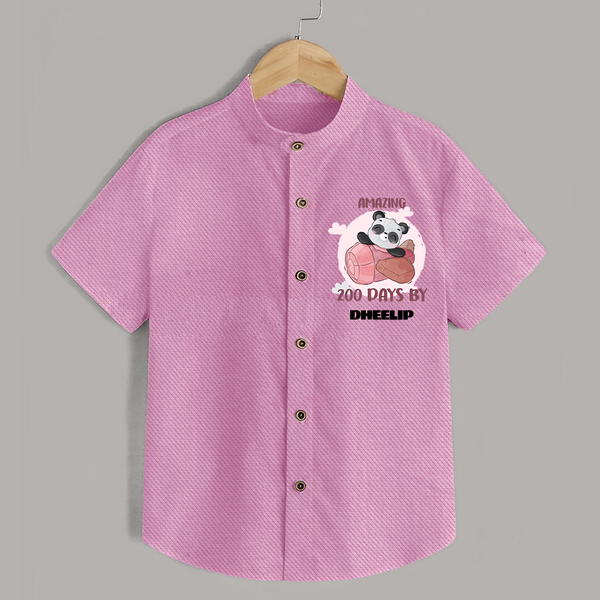 Amazing 200 Days Shirt | Custom Baby Shirt for 200 Days Celebration - BABY PINK - 0 - 6 Months Old (Chest 23")