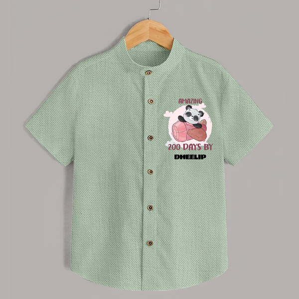 Amazing 200 Days Shirt | Custom Baby Shirt for 200 Days Celebration - MINT GREEN - 0 - 6 Months Old (Chest 23")