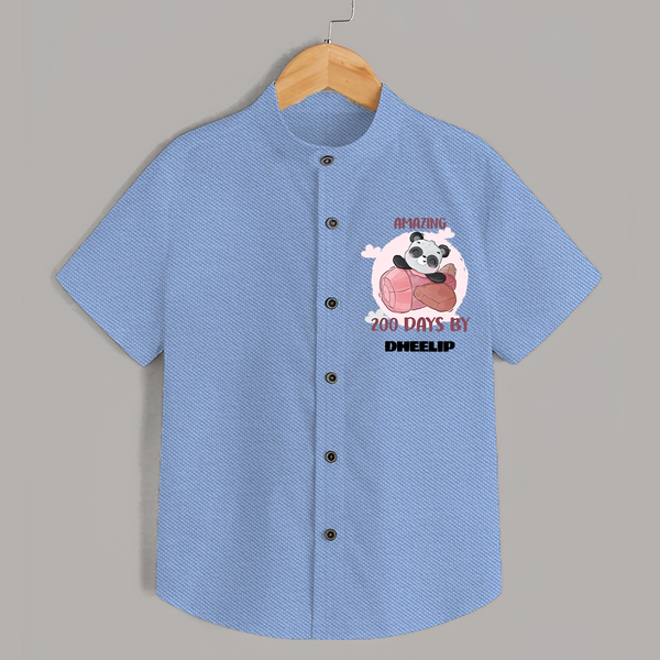 Amazing 200 Days Shirt | Custom Baby Shirt for 200 Days Celebration - SKY BLUE - 0 - 6 Months Old (Chest 23")