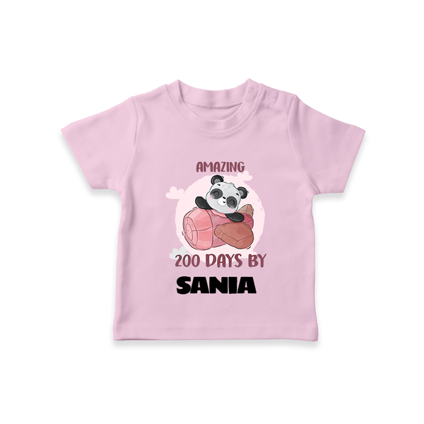 Amazing 200 Days T-Shirt | Custom Baby T-Shirt for 200 Days Celebration - BABY PINK - 0-5 Months Old (Chest 17")