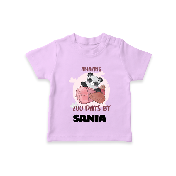 Amazing 200 Days T-Shirt | Custom Baby T-Shirt for 200 Days Celebration - LILAC - 0-5 Months Old (Chest 17")
