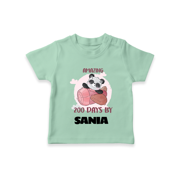 Amazing 200 Days T-Shirt | Custom Baby T-Shirt for 200 Days Celebration - MINT GREEN - 0-5 Months Old (Chest 17")