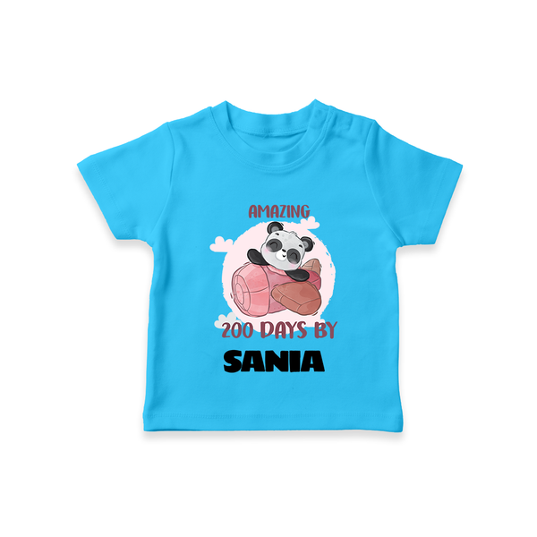 Amazing 200 Days T-Shirt | Custom Baby T-Shirt for 200 Days Celebration - SKY BLUE - 0-5 Months Old (Chest 17")