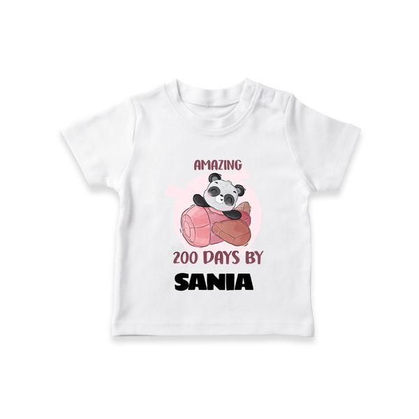 Amazing 200 Days T-Shirt | Custom Baby T-Shirt for 200 Days Celebration - WHITE - 0-5 Months Old (Chest 17")