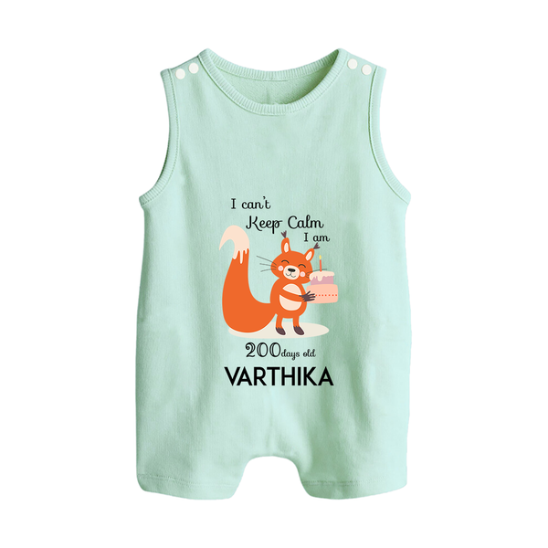 I Can’t Keep Calm I Am 200 Days Old Romper Suit | Personalized Baby Romper Suit for 200 Days - MINT GREEN - 0 - 5 Months Old (Chest 18")