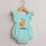 I Can’t Keep Calm I Am 200 Days Old Romper Frock | Personalized Baby Romper Frock for 200 Days - MINT GREEN - 0 - 3 Months Old (Chest 19")