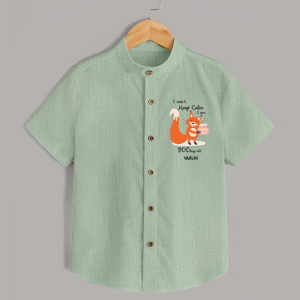 I Can’t Keep Calm I Am 200 Days Old Shirt | Personalized Baby Shirt for 200 Days - MINT GREEN - 0 - 6 Months Old (Chest 23")