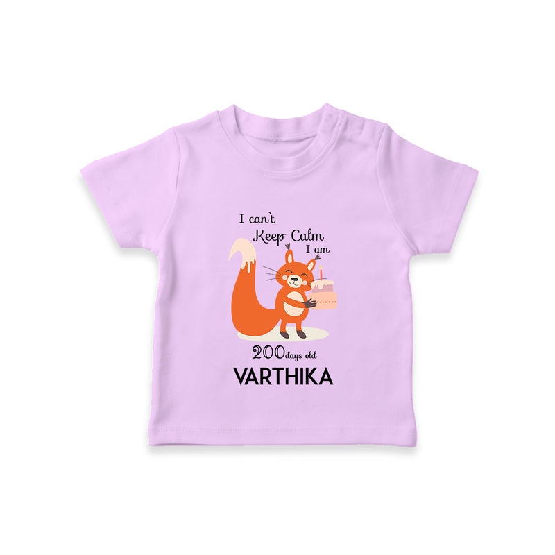 I Can’t Keep Calm I Am 200 Days Old T-Shirt | Personalized Baby T-Shirt for 200 Days - LILAC - 0-5 Months Old (Chest 17")