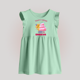 Today I Turned 200 Days Baby Frock | Custom Baby Frock for 200 Days Celebration - MINT GREEN - 0 - 3 Months Old (Chest 17")
