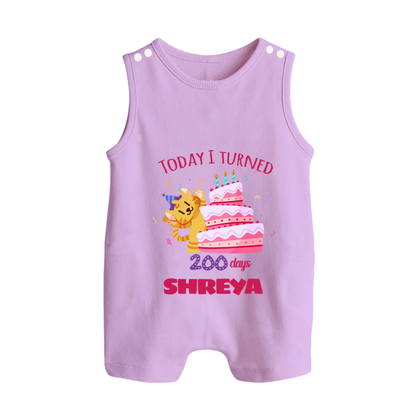 Today I Turned 200 Days Romper Suit | Custom Baby Romper Suit for 200 Days Celebration - LILAC - 0 - 5 Months Old (Chest 18")